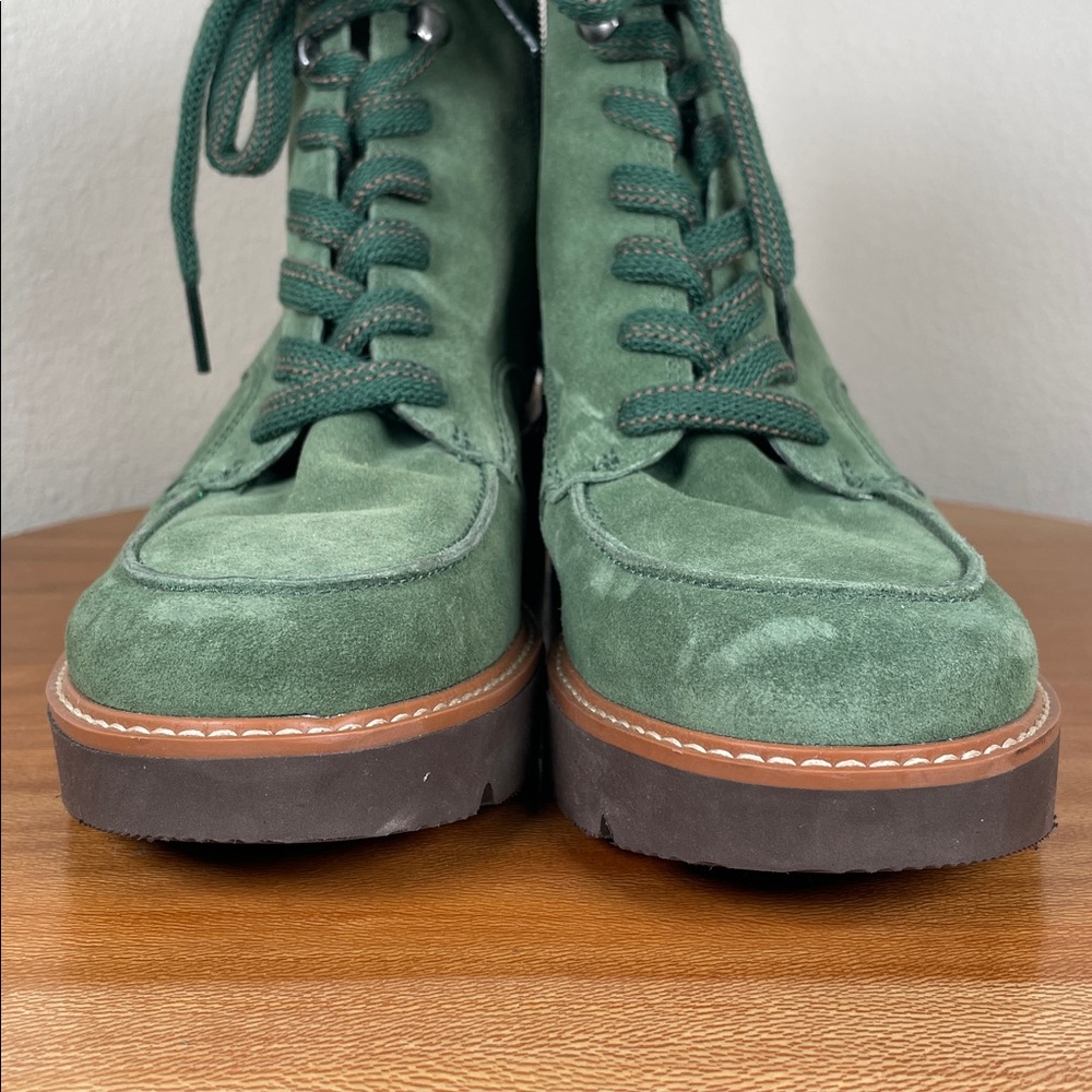 Women’s Naturalizer Dara Lug Sole Booties Green Suede Lace Up Size 7 - Picture 14 of 15